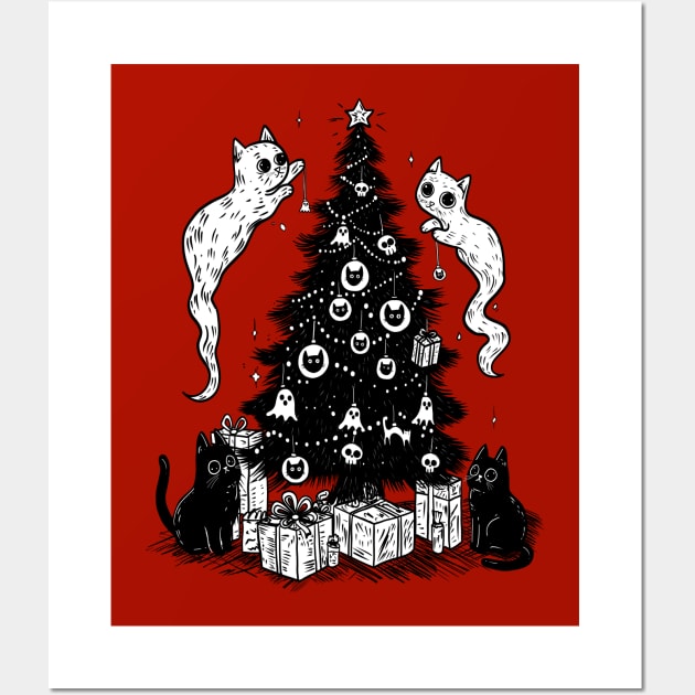 Decorating the Spooky Tree Wall Art by KilkennyCat Art